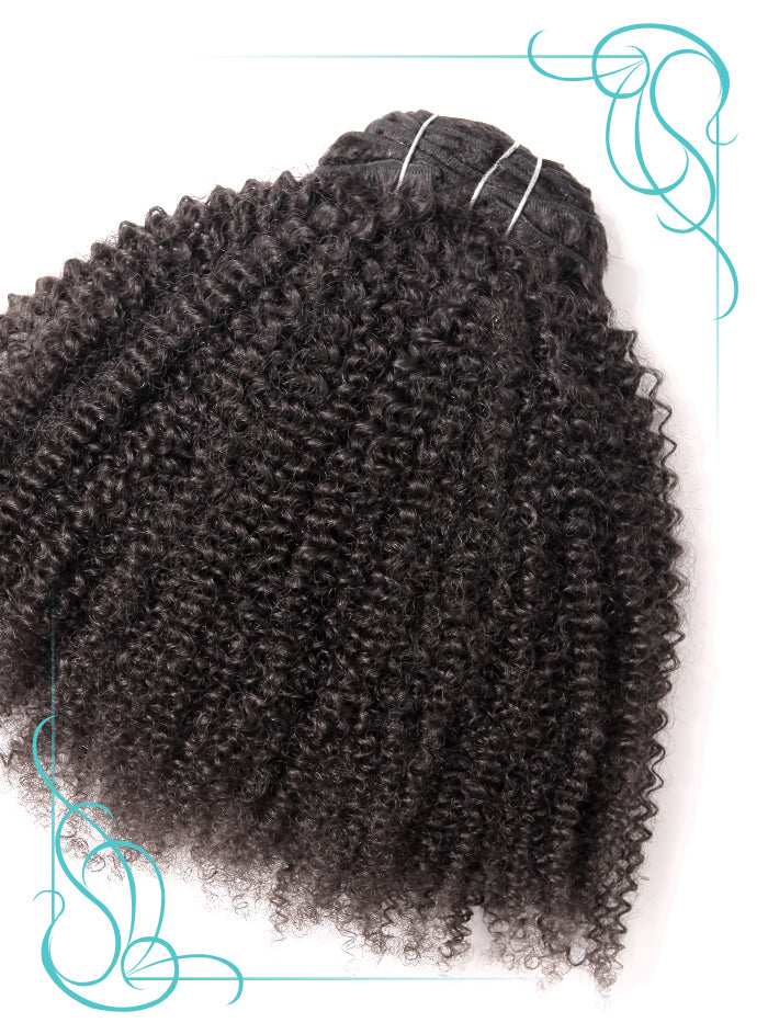Nefertiti Kinky Curly 3C Hair Clip-in outside view